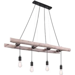 Lámpara colgante Irmgard peldaños de madera