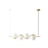 Lámpara colgante Isandro de Lucande, 98 cm, dorado/blanco, 4 luces