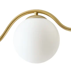 Lámpara colgante Isandro de Lucande, 98 cm, dorado/blanco, 4 luces