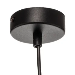 Lámpara colgante Jari con pantalla de tela, 1 luz, negro y dorado