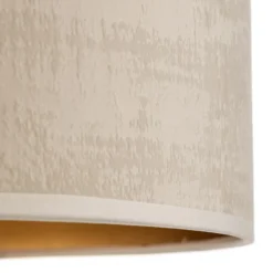 Lámpara colgante Jari con pantalla de tela, 1 luz, blanco-dorado