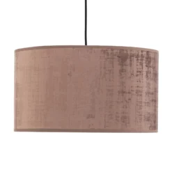 Lámpara colgante Jari con pantalla de tela 1 luz, oro rosa