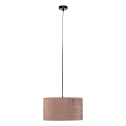 Lámpara colgante Jari con pantalla de tela 1 luz, oro rosa