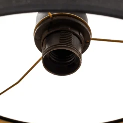 Lámpara colgante Jari con pantalla de tela, 1 luz, negro y dorado