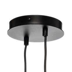 Lámpara colgante Jari pantalla de tela 4 luces larga, blanco-dorado