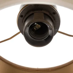 Lámpara colgante Jari pantalla de tela 3 luces redonda blanco-dorado