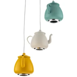 Lámpara colgante Jasse cafetera 3 luces multicolor