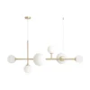 Lámpara colgante Joel, latón/blanco, 6 luces