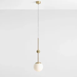 Lámpara colgante Joel, latón/blanco, de 1 luz