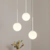 Lámpara colgante Joel, redonda, blanca, 3 luces