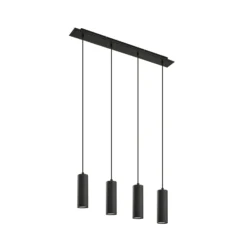 Lámpara colgante Joffrey de Lindby, 76 cm, negra, 4 luces, GU10