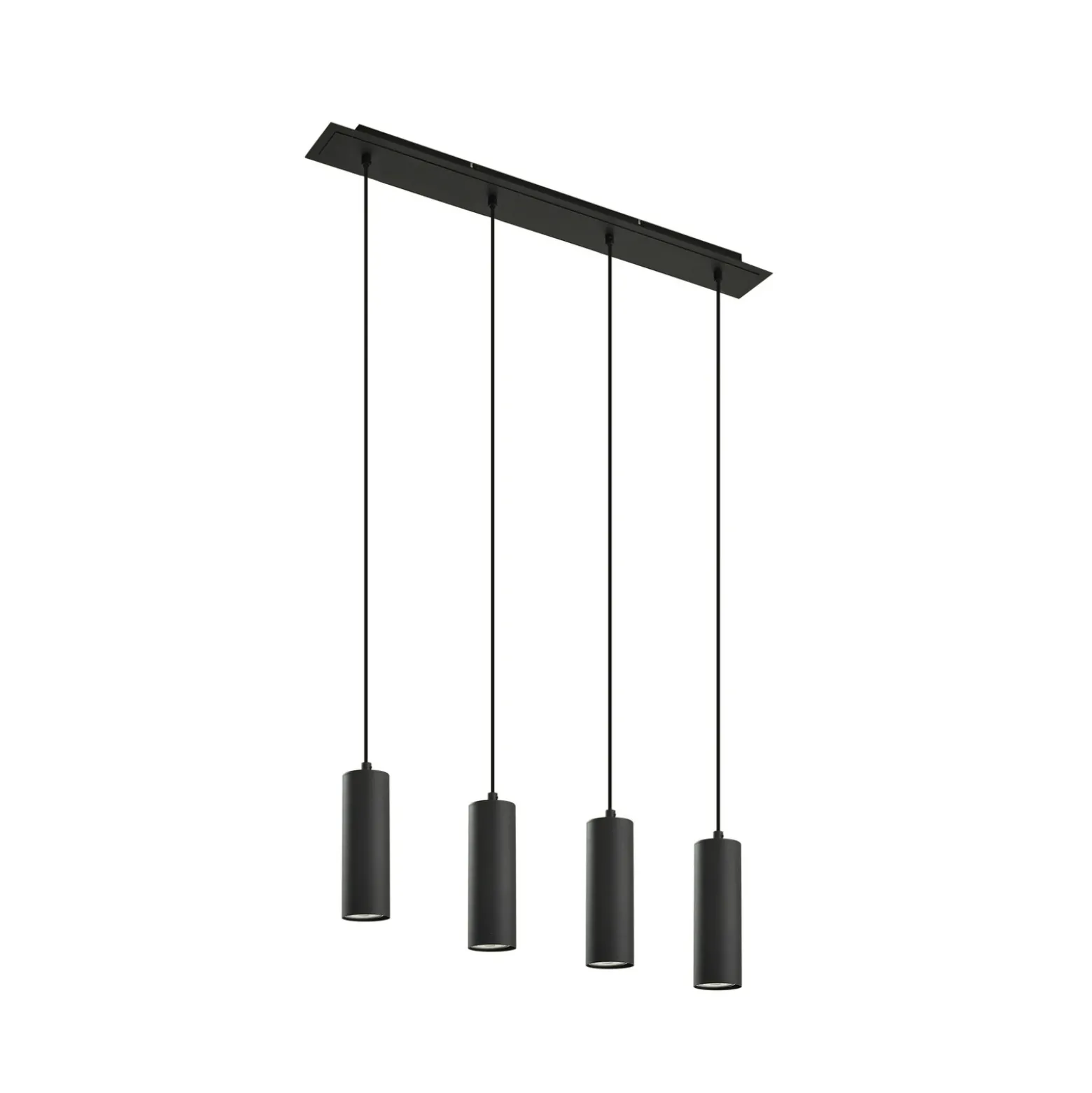 Lámpara colgante Joffrey de Lindby, 76 cm, negra, 4 luces, GU10