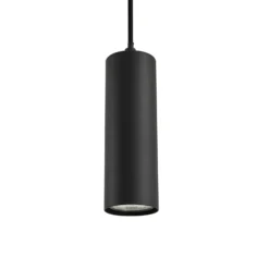 Lámpara colgante Joffrey de Lindby, Ø 6 cm, negra, metal, GU10