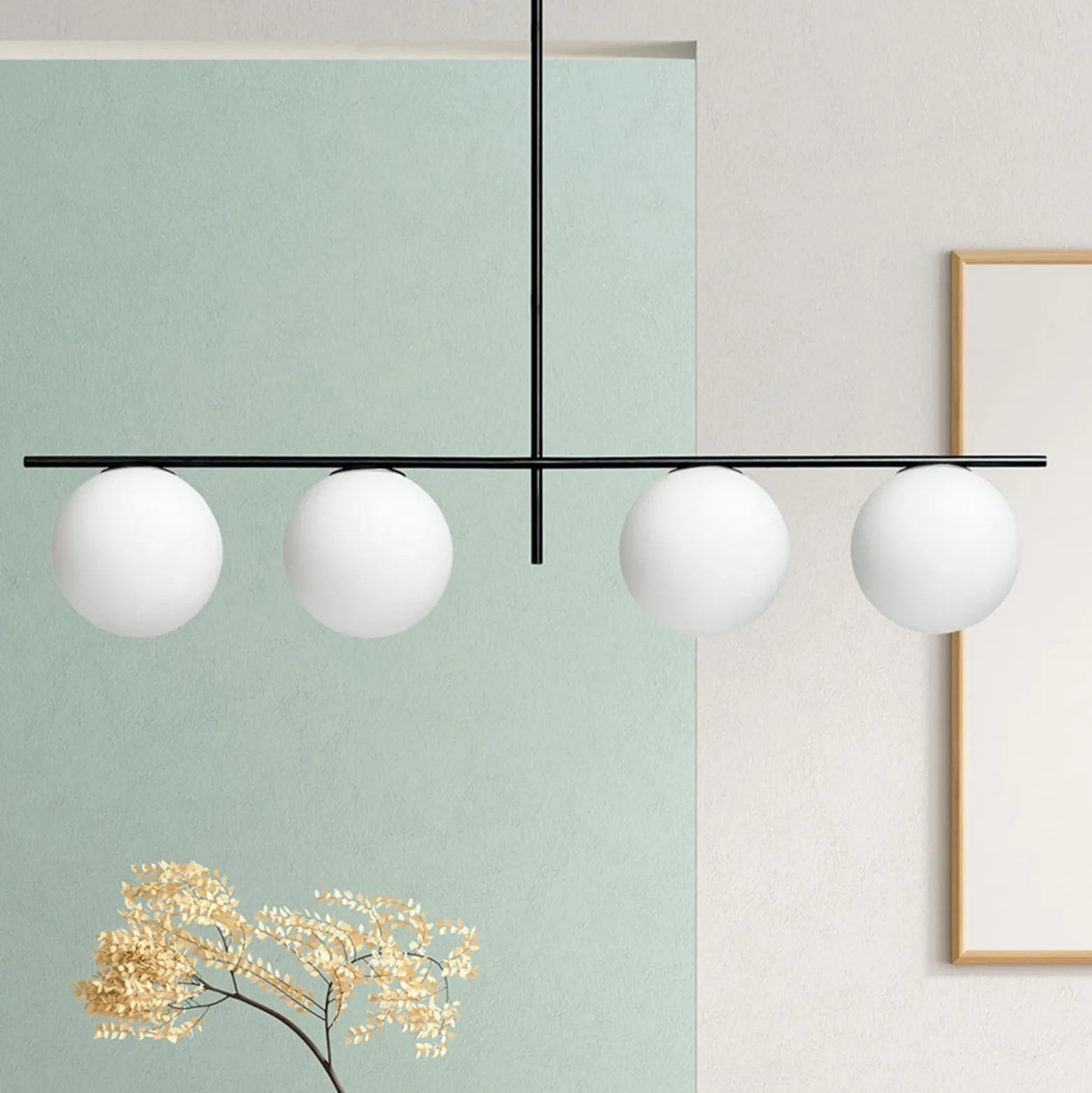 Lámpara colgante Jugen, negro, 4 luces