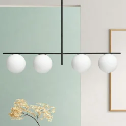 Lámpara colgante Jugen, negro, 4 luces