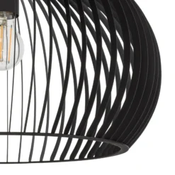 Lámpara colgante Jusra de metal negro, 1 luz.