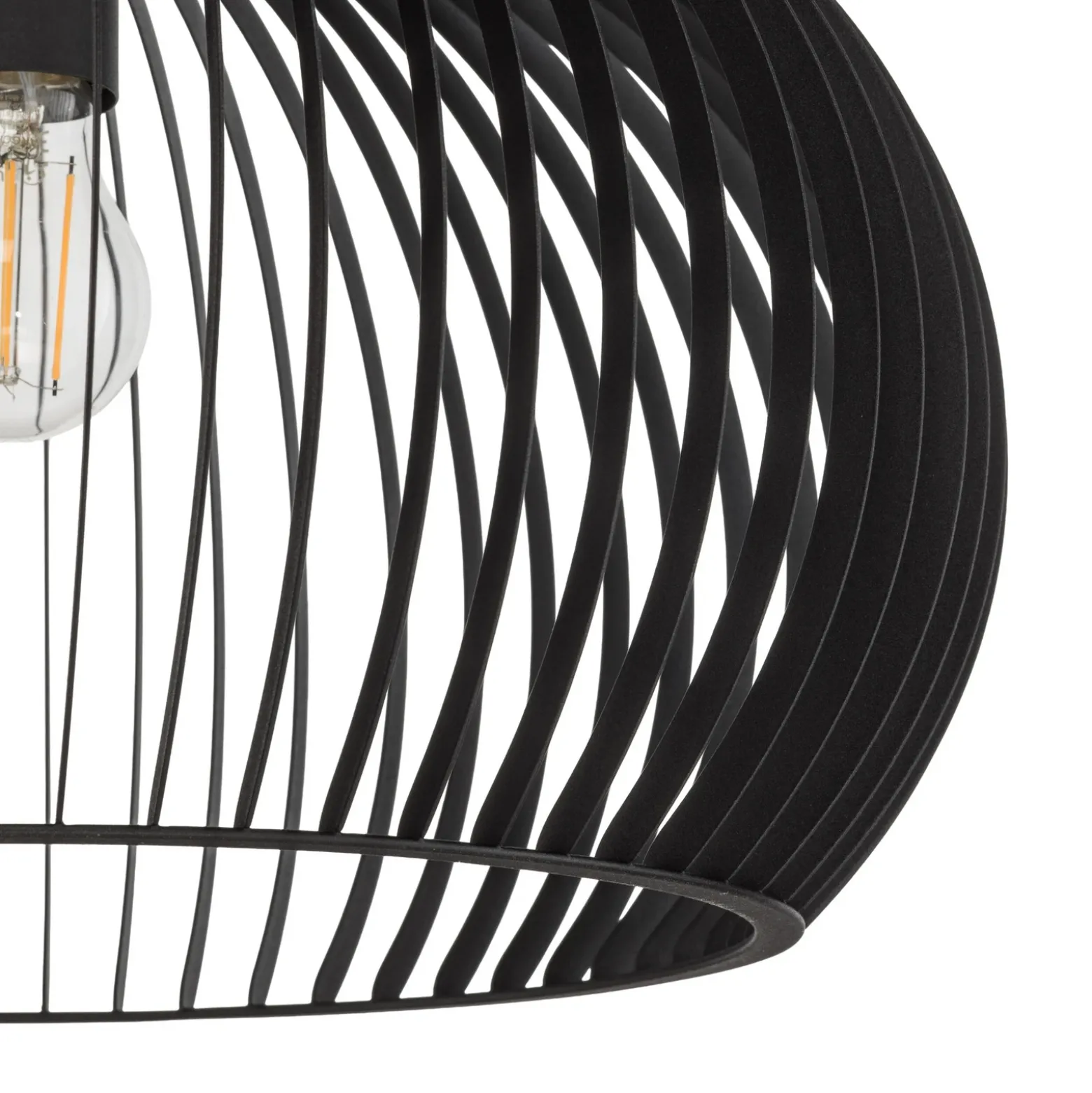 Lámpara colgante Jusra de metal negro, 1 luz.