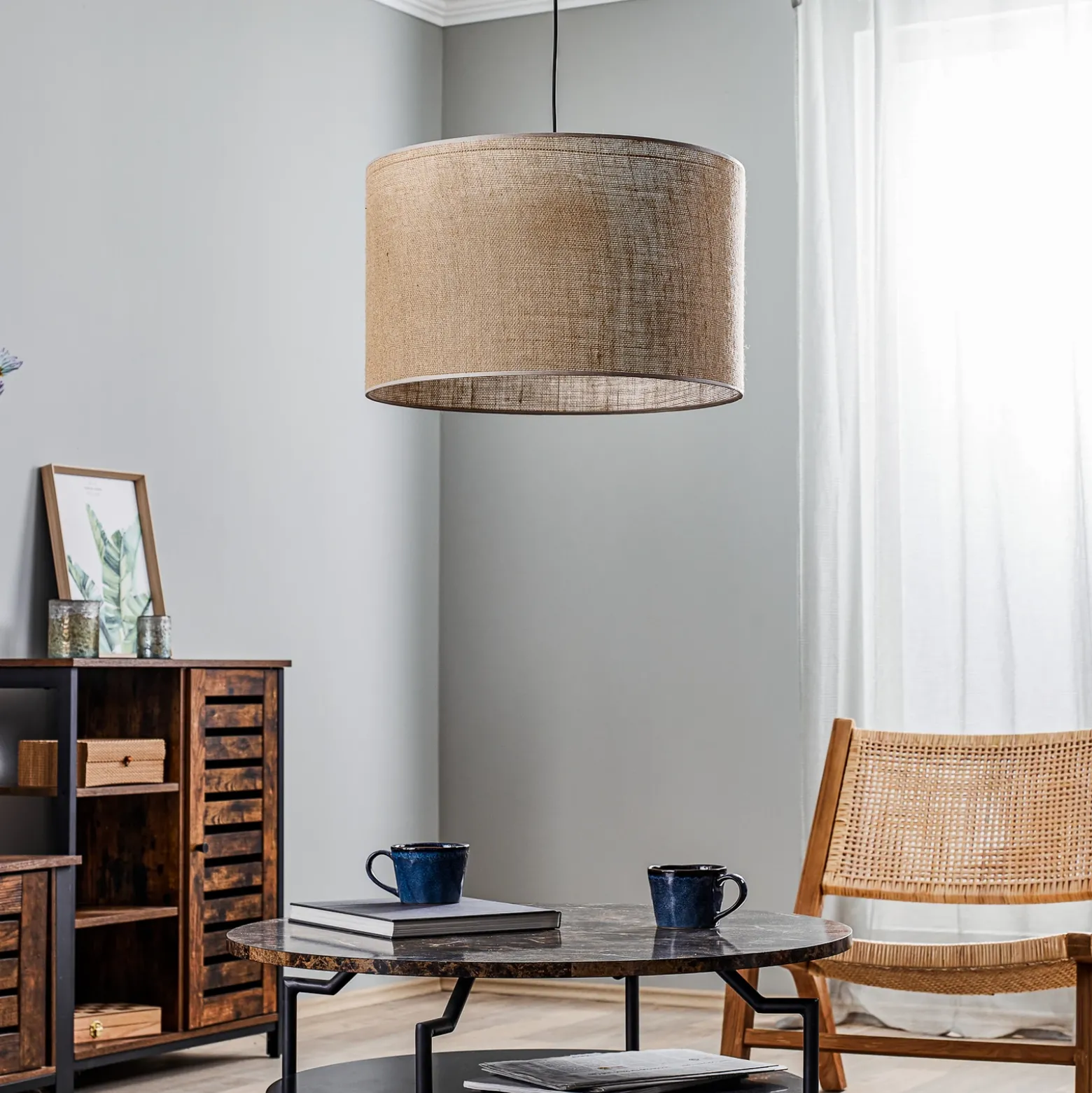 Lámpara colgante Juta, 1 luz Ø 50 cm