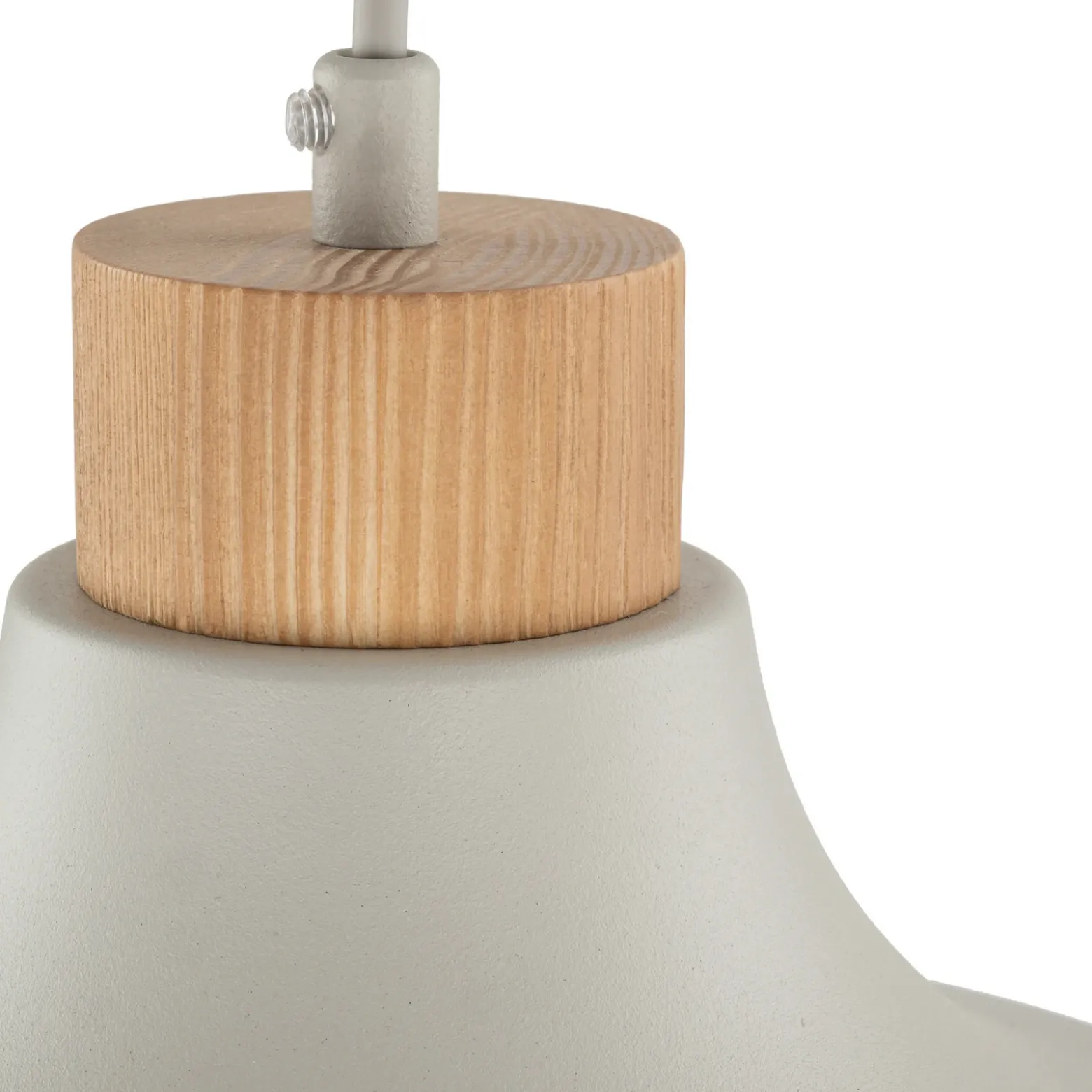 Lámpara colgante Kaitt, beige, Ø 34 cm, detalle de madera