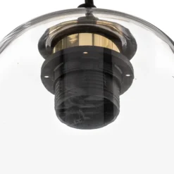 Lámpara colgante Kaja con pantalla de cristal larga, transparente