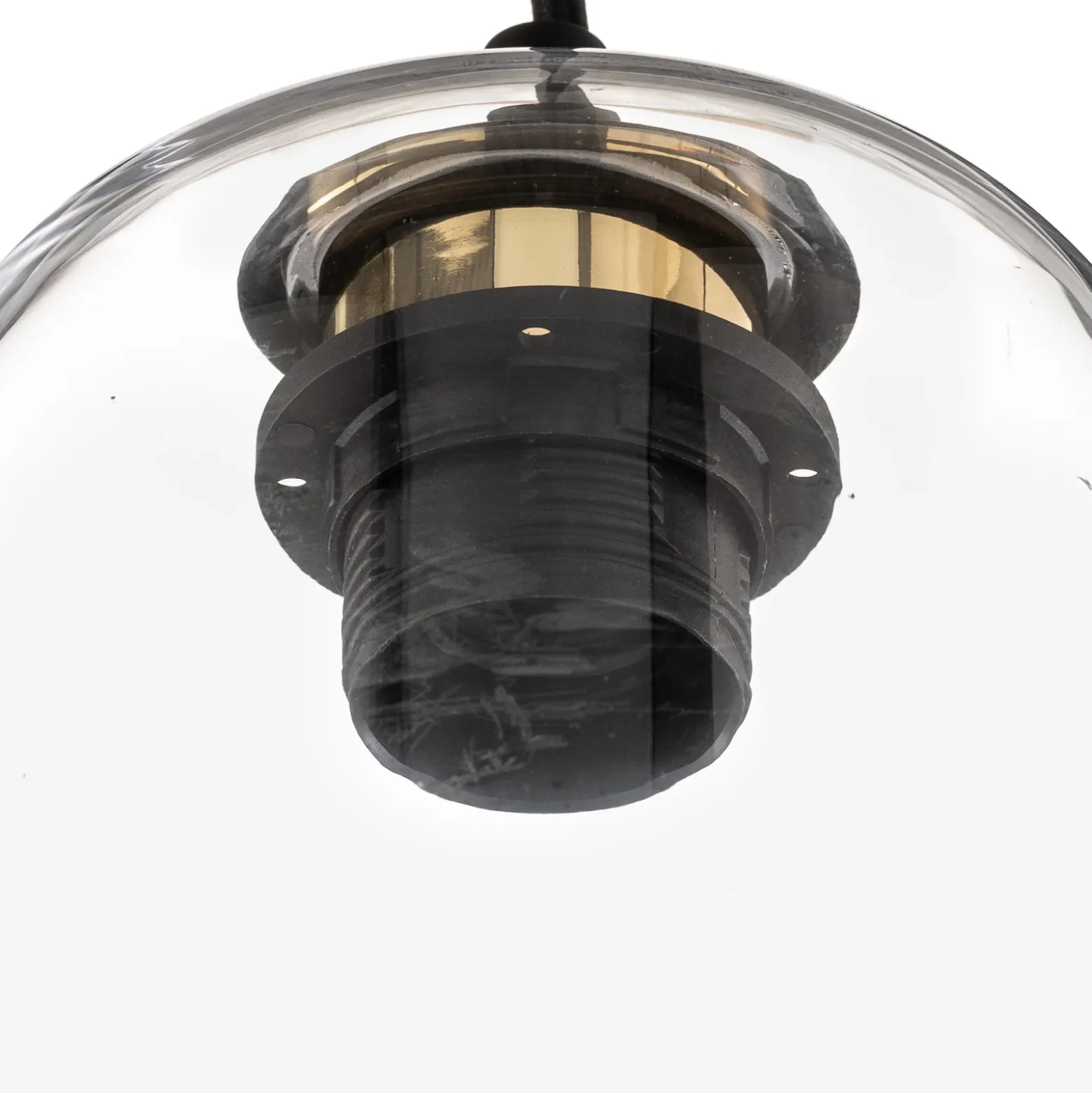 Lámpara colgante Kaja con pantalla de cristal larga, transparente