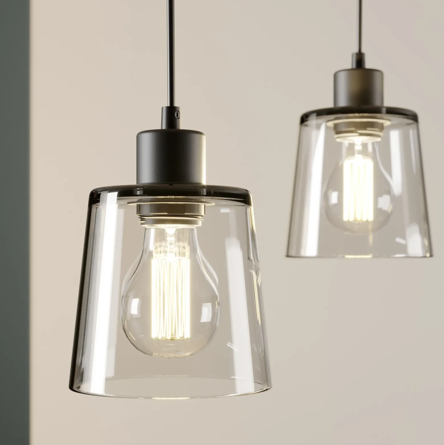 Lámpara colgante Karrl, 3 luces, gris humo/gris