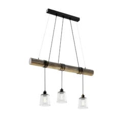 Lámpara colgante Karrl, 3 luces, gris humo/gris
