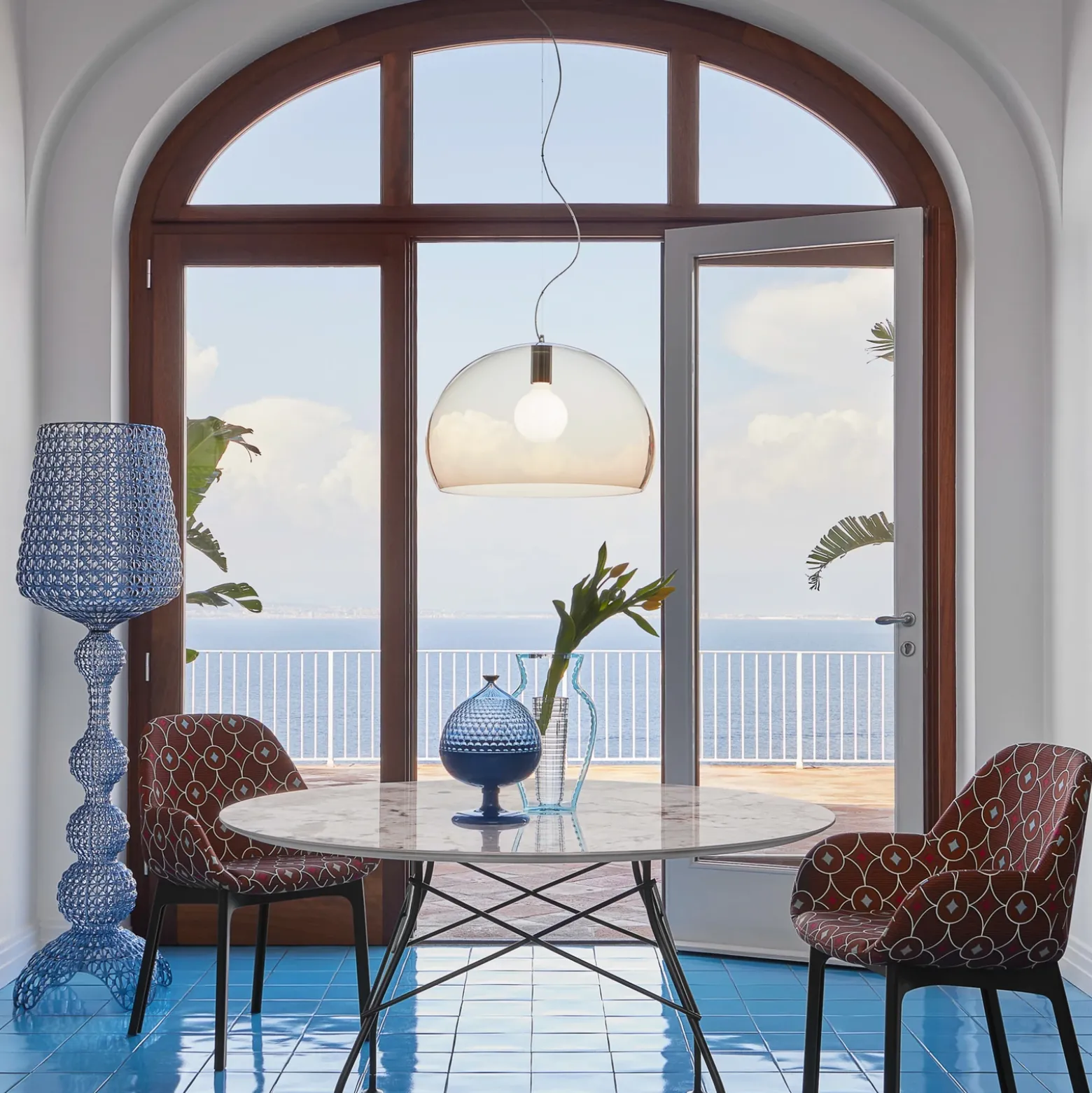Lámpara colgante Kartell FL/Y, Ø 52 cm, marrón