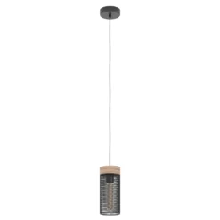 Lámpara colgante Kilnsdale, Ø 11 cm, negro/marrón, acero
