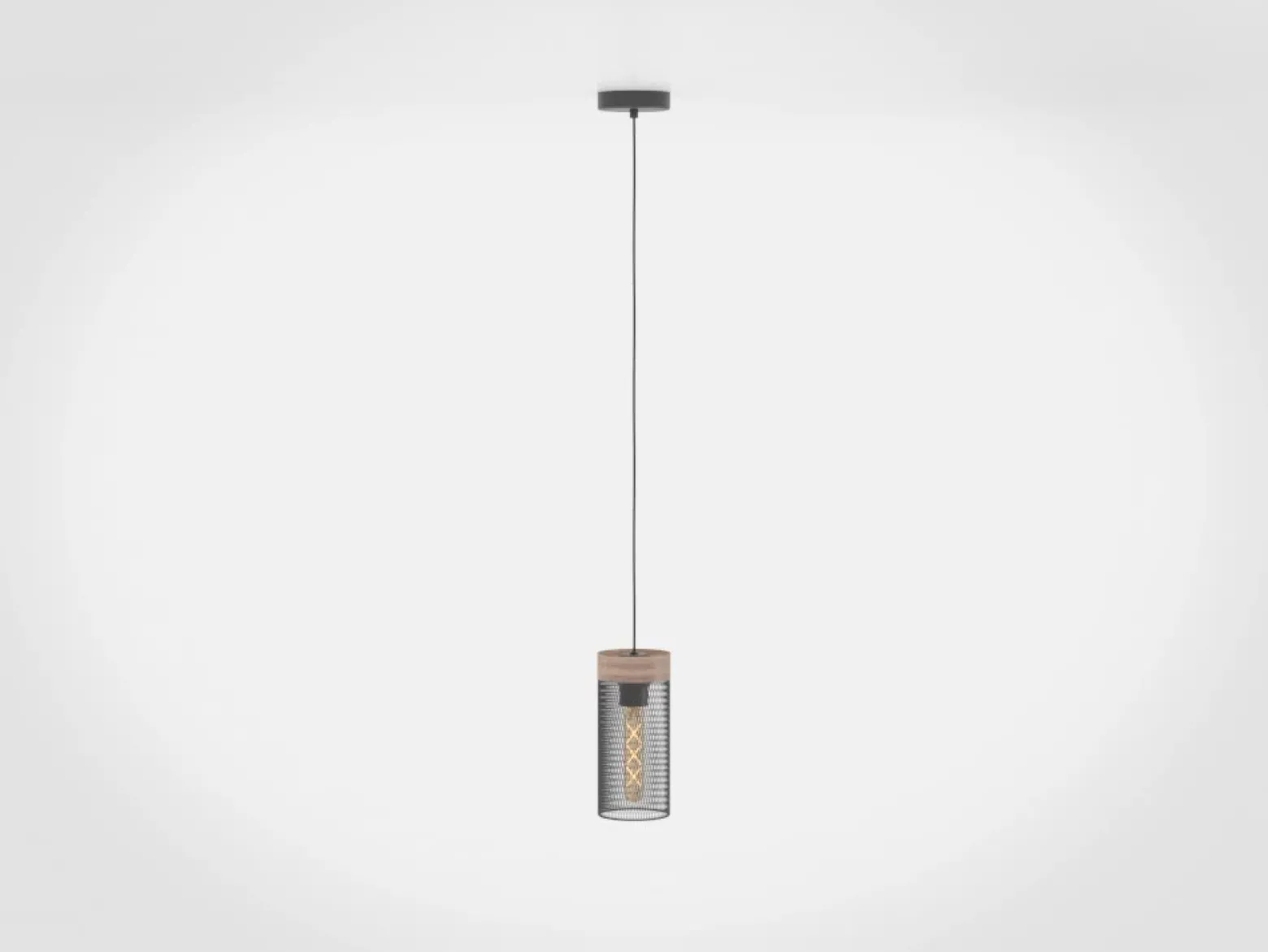 Lámpara colgante Kilnsdale, Ø 11 cm, negro/marrón, acero