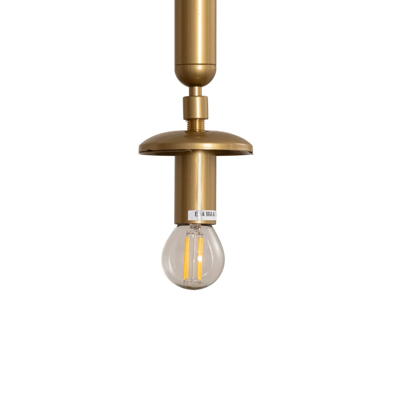 Lámpara colgante King, dorada/ópalo, cristal, Ø 15 cm, E14