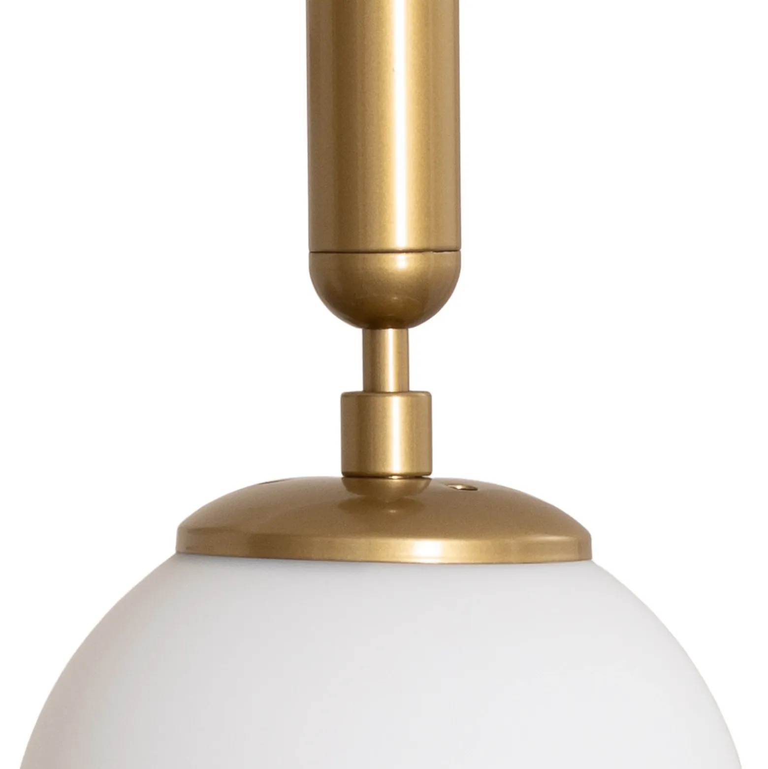 Lámpara colgante King, dorada/ópalo, cristal, Ø 15 cm, E14