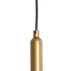 Lámpara colgante King, dorada/ópalo, cristal, Ø 15 cm, E14