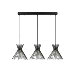 Lámpara colgante Kirpi 3088 3 luces lineal negro