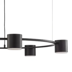 Lámpara colgante Kodo, 5 luces, negro, acero, GX53