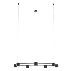 Lámpara colgante Kodo, 7 luces, negro, acero, GX53