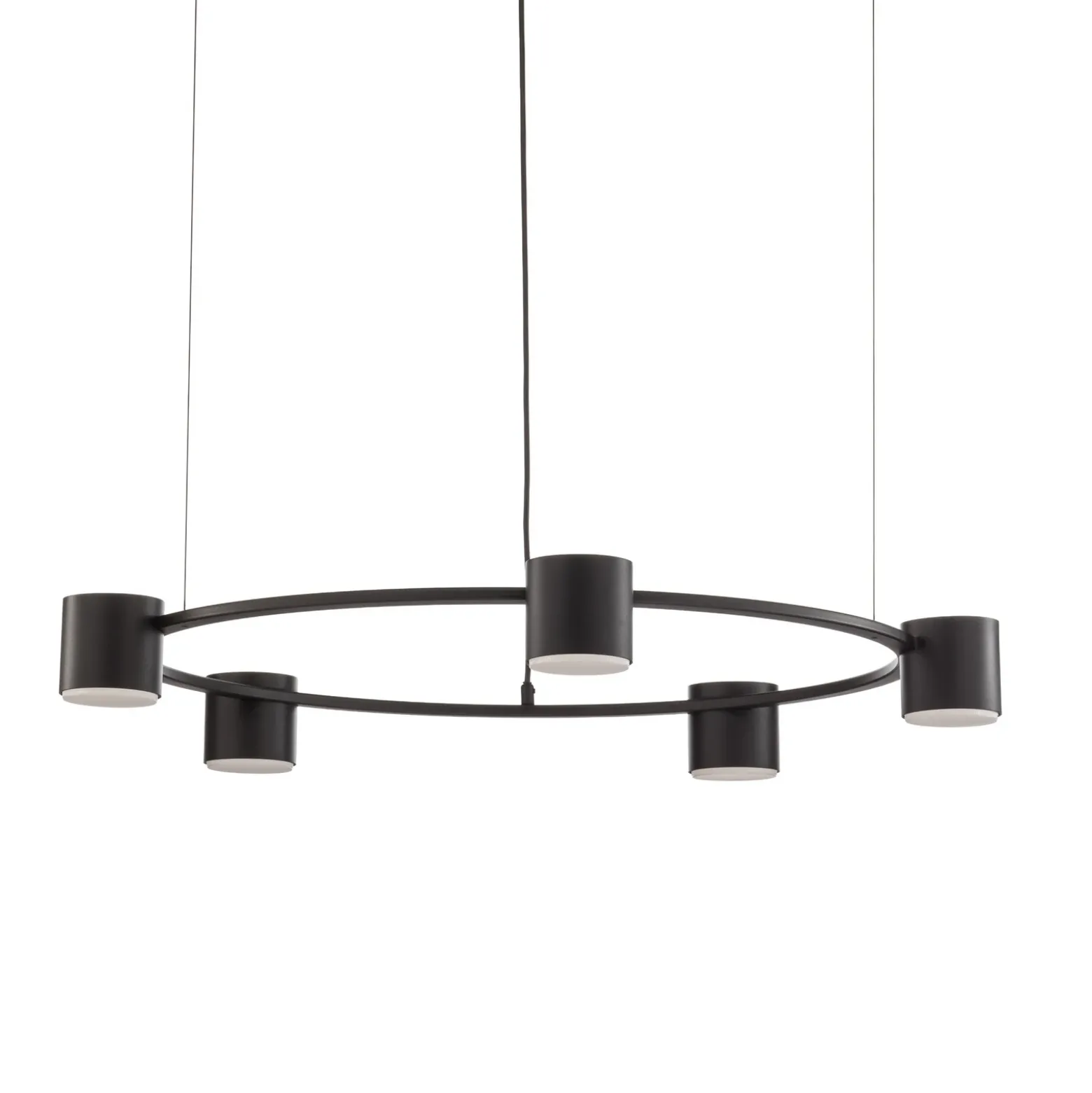 Lámpara colgante Kodo, 5 luces, negro, acero, GX53