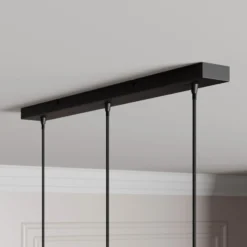Lámpara colgante Kourtney de Lindby, 3 luces, negro/gris, cristal, E27