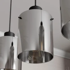 Lámpara colgante Kourtney de Lindby, 3 luces, negro/gris, cristal, E27