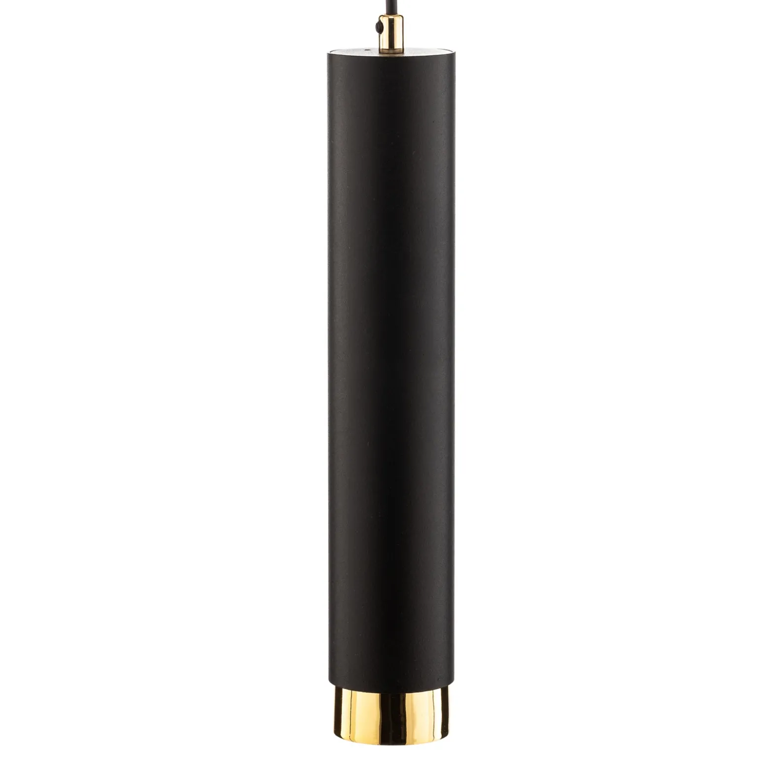 Lámpara colgante Kumo larga negra/dorada 1 luz