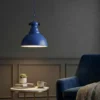 Lámpara colgante Kure, azul, Ø 31 cm, metal, E27