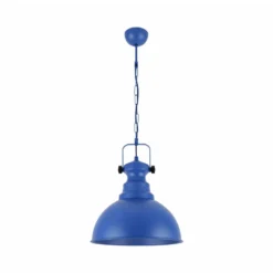 Lámpara colgante Kure, azul, Ø 31 cm, metal, E27
