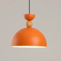 Lámpara colgante Kure, naranja, Ø 30 cm, metal, E27