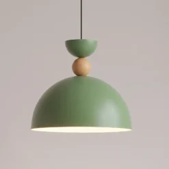 Lámpara colgante Kure, verde, Ø 30 cm, metal, E27