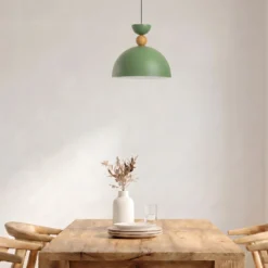 Lámpara colgante Kure, verde, Ø 30 cm, metal, E27