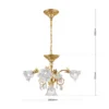 Lámpara colgante La Boheme, dorada, 5 luces, cristal