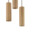 Lámpara colgante Lakewood, marrón, madera, Ø 28 cm, 3 luces