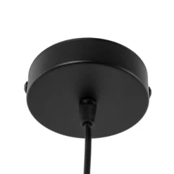 Lámpara colgante Lantern pequeña, textil, metal, negro