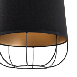 Lámpara colgante Lantern pequeña, textil, metal, negro