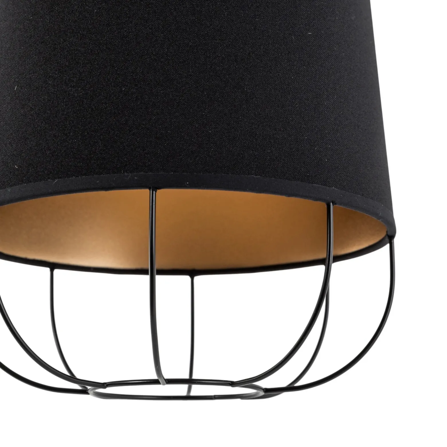 Lámpara colgante Lantern pequeña, textil, metal, negro